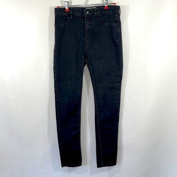 Free People Black with Sparkle Skinny Jeans Size 28 - Picture 1 of 8